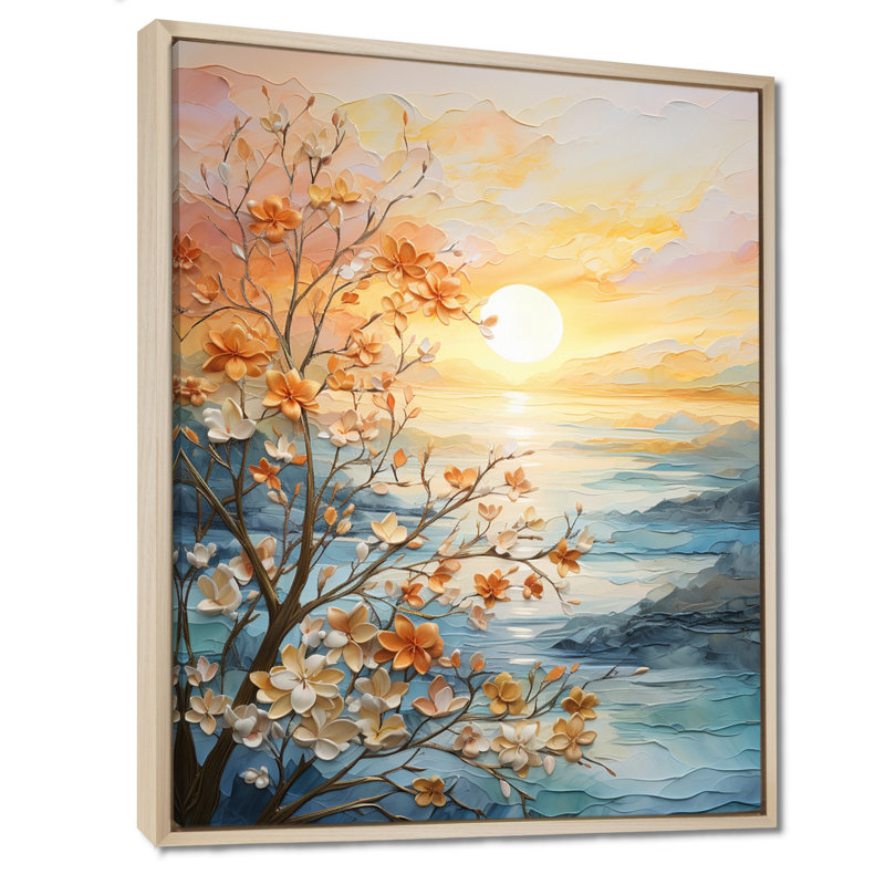 Impression sur toile Ivoneta Bold Sunrise Eernal Renewal I - lever et coucher de soleil, H 32 po x l 16 po, Maple