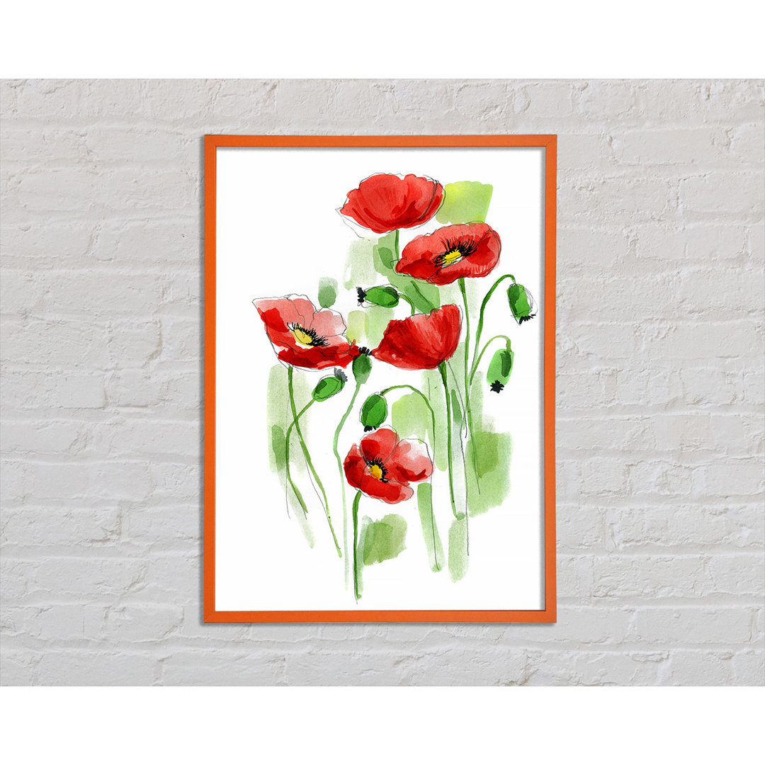 Davan Poppies In Bloom - Einzelner Bilderrahmen Kunstdrucke