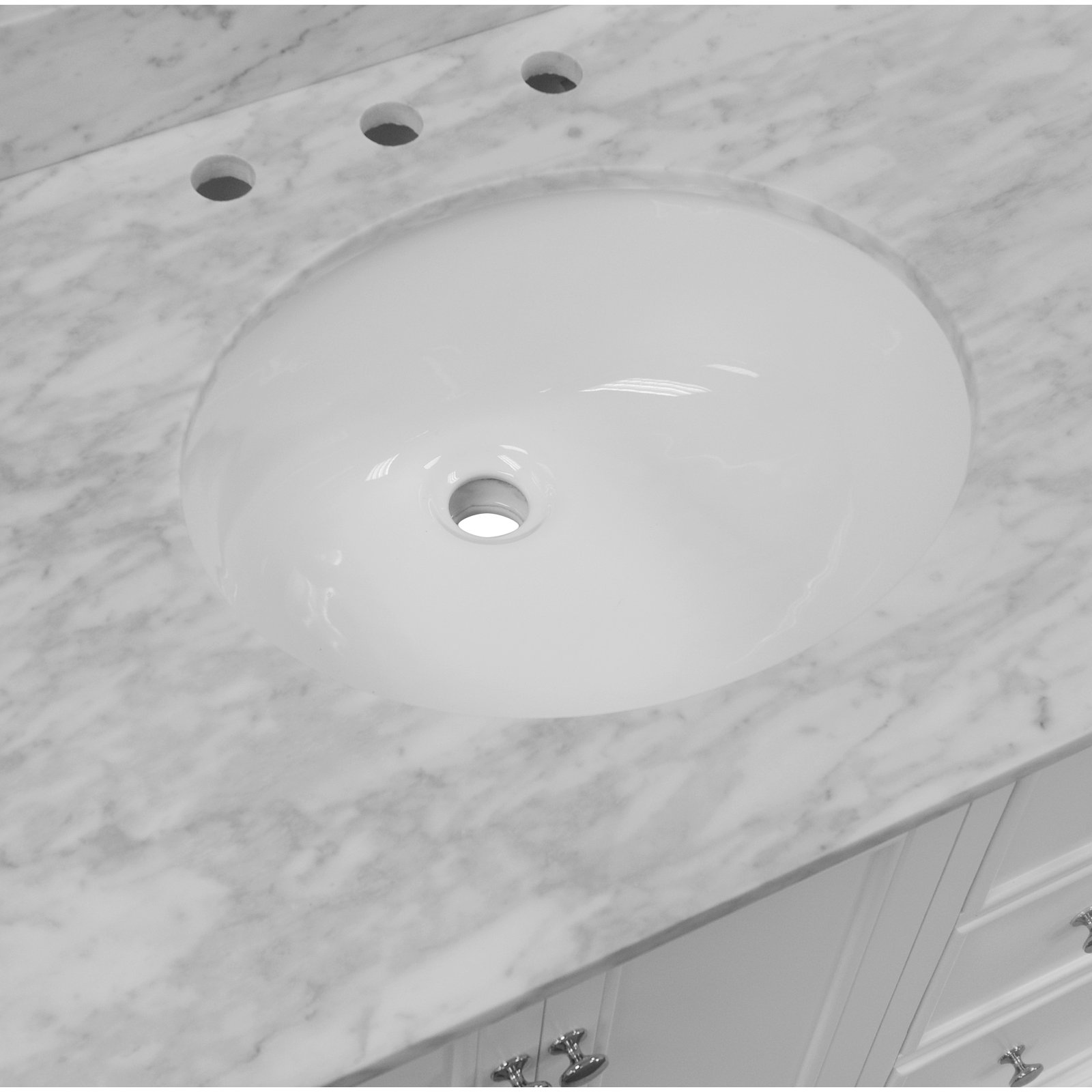 Ferdinand 36'' Single Bathroom Vanity, White, Carrara Marble