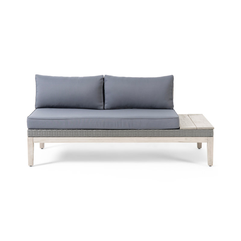 Canapé modulaire à 2 places Loft gris avec structure en bois d'acacia, Right Hand Facing
