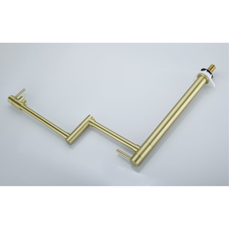 Pot Filler Faucet With Extension - Brass Material, Double Handles, Deliver Smooth Flow, Rust Generate Water, Drip
