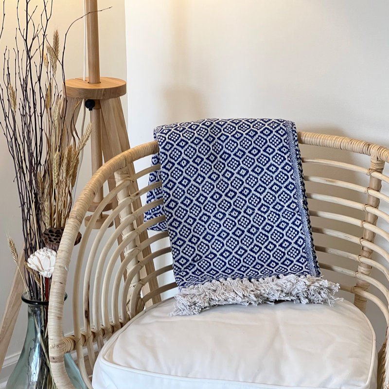 Jeté en coton , Bleu marine