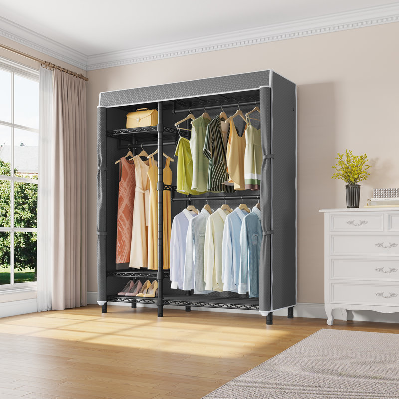 46" W Garment Rack Cover for V2S /V7 Basic/R4 with Zipper, Gray