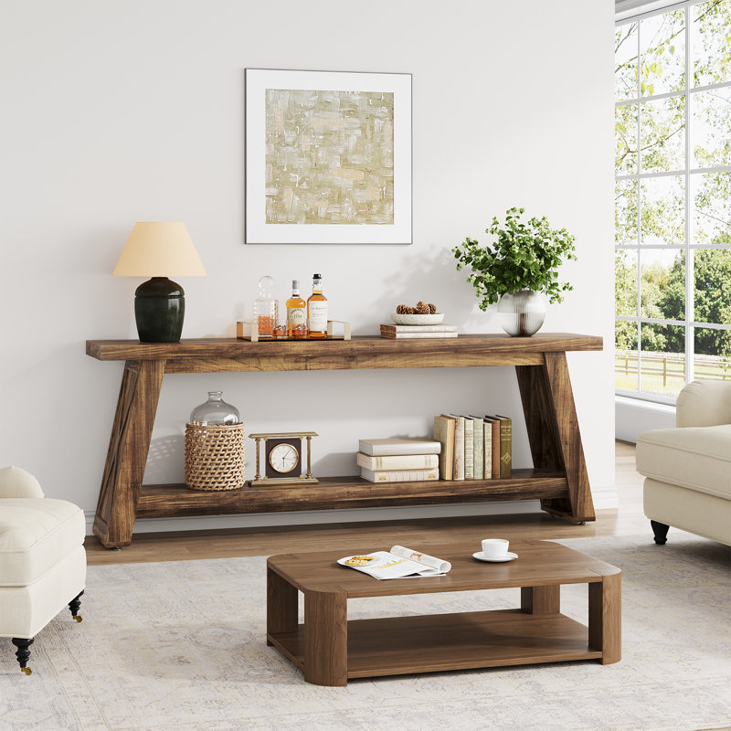 Console 70,87 pouces pour entrée, couloir, entrée, vestibule, Brun rustique