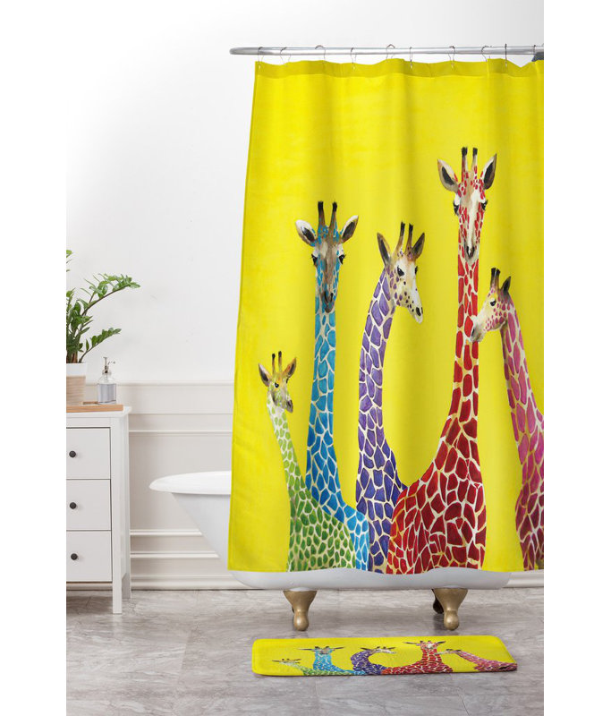 Tapis pour salle de bain girafes