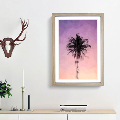 Summer Palm Tree in Abstract - Framed Print