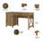 Huckins 3 Piece Computer Desk Office Set with Bookcase-765027269
