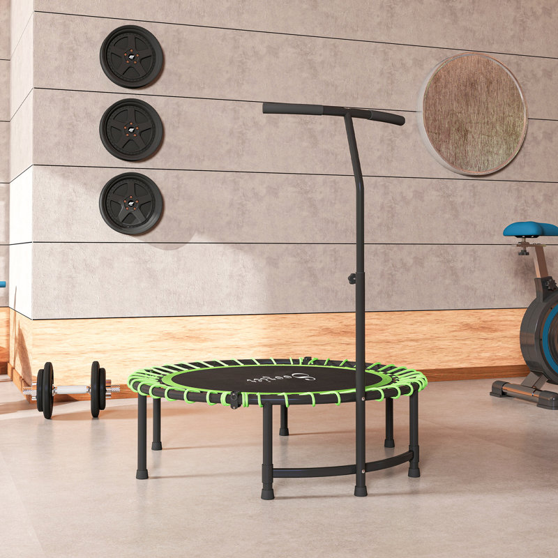 45" Mini Trampoline, Foldable Fitness Exercise Rebounder, Green