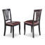Ensemble de table de salle à manger 7 pièces composé d'une table de salle à manger ovale avec rallonge papillon et 6 chaises rembourrées en similicuir, 42 x 60 pouces, noir et cerise-950940793-1005223040-950940794