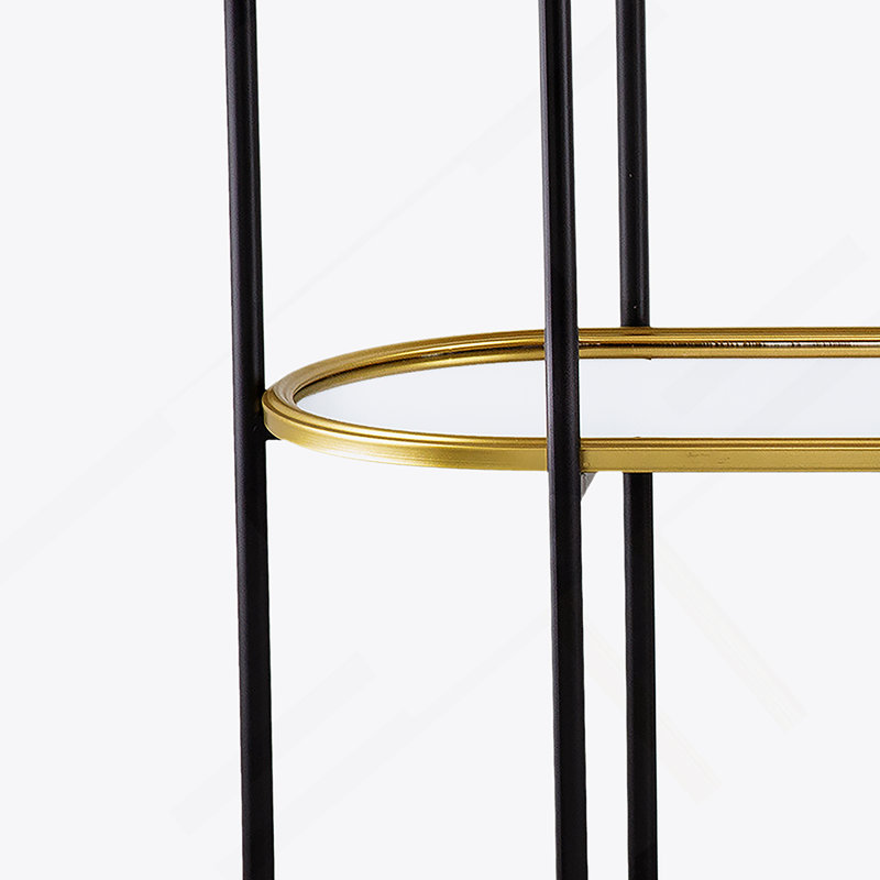 Metal Console Table, Mirrored Shelf