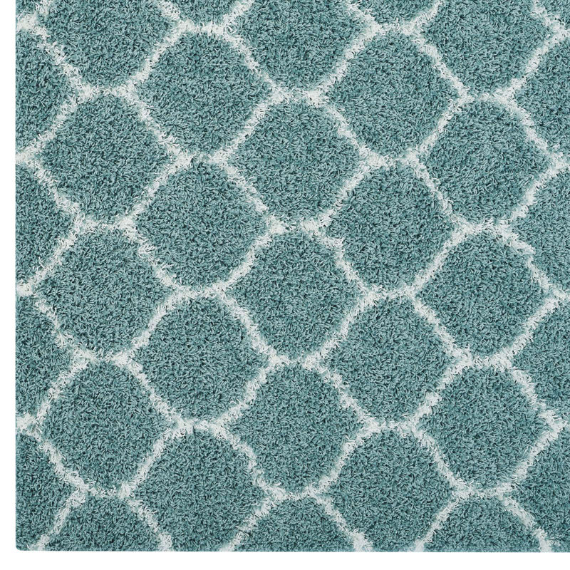 Solvea Moroccan Trellis Shag Area Rug, Rectangle 5' x 8'