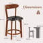 Upholstered Counter Stool with Solid Wood Frame-115144119