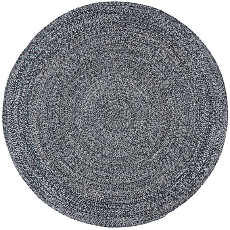 Manzanares Hand Woven Cotton Chevron Rug, Round 7'