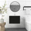 24 po Meuble-lavabo mural noir avec lavabo en céramique intégré
