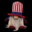 Gnome patriotique 4,75 "illuminé le 4 juillet