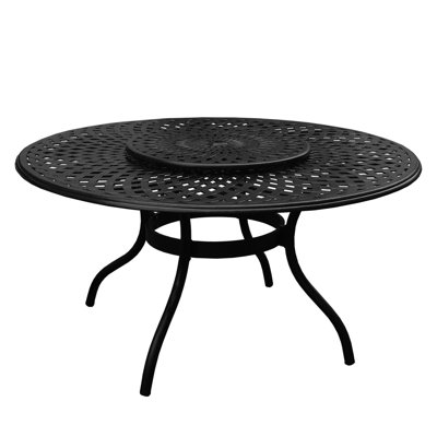 Aftonshire Round Outdoor Dining Table With Umbrella Hole , 59'' in. W 59'' in. D