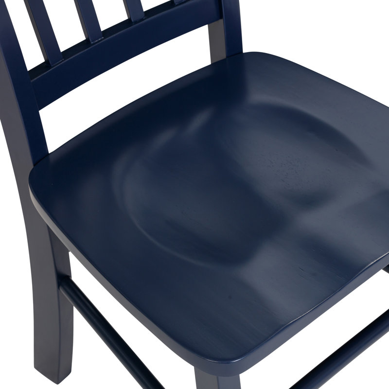 Weldy Slat Back Side Chair, Navy