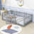 Twin Size Wood Daybed with Fence and Door-945225632