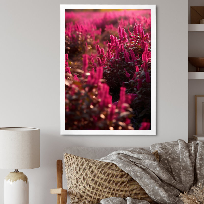 Abstraction florale fuchsia IV, Cadre photo blanc, H 32 po x l 16 po x P 1 po