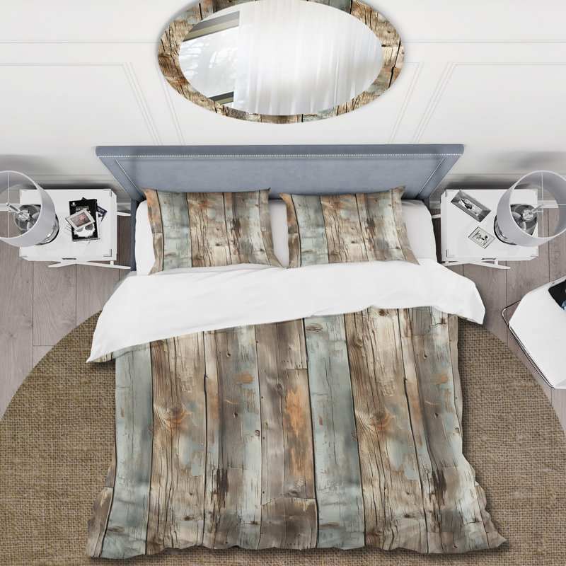 Ensemble de housse de couette Rustic Planks Harmony II, Housse de couette simple + 1 taie décorative stan