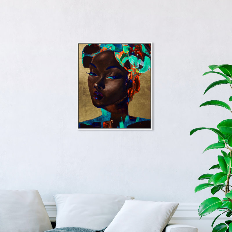 Queen of Neon - Impression sur toile, Cadre flottant blanc, H 24 po x l 20 po