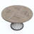 Farmhouse Round Dining Table For 4-6 – Industrial Dinner Table With Hourglass Metal Pedestal Base, Large Kitchen & Dining Room Table, Modern Rustic Style (Table Only)