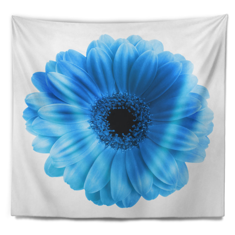 Tapisserie floral bleu isolé floral, H 32 po x l 39 po