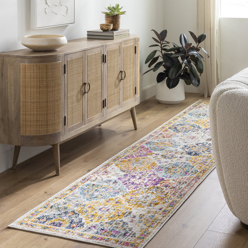 Sterne Machine Woven Beige/Blue/Orange/Pink/Teal/Yellow Indoor Rug, Runner 80 x 365 cm