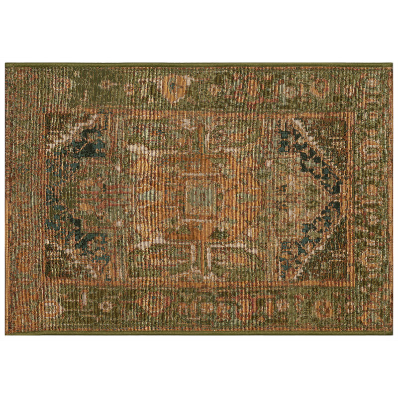 Kutz Heriz Indoor/Outdoor Mat, Rectangle 2'4" x 3'11", Green
