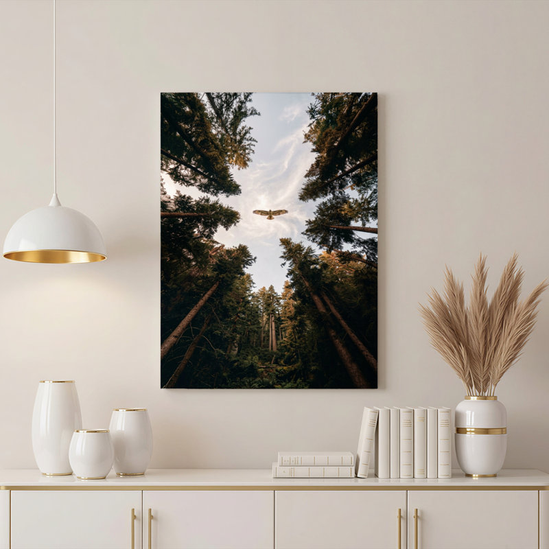 Art mural sur toile Gallery Wrap pour le salon, la chambre à coucher, le bureau ou le vestibule - Décoration murale décorative avec ciel forêt