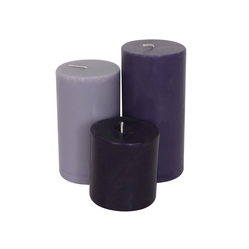 Unscented Scented Pillar Candle, Purple