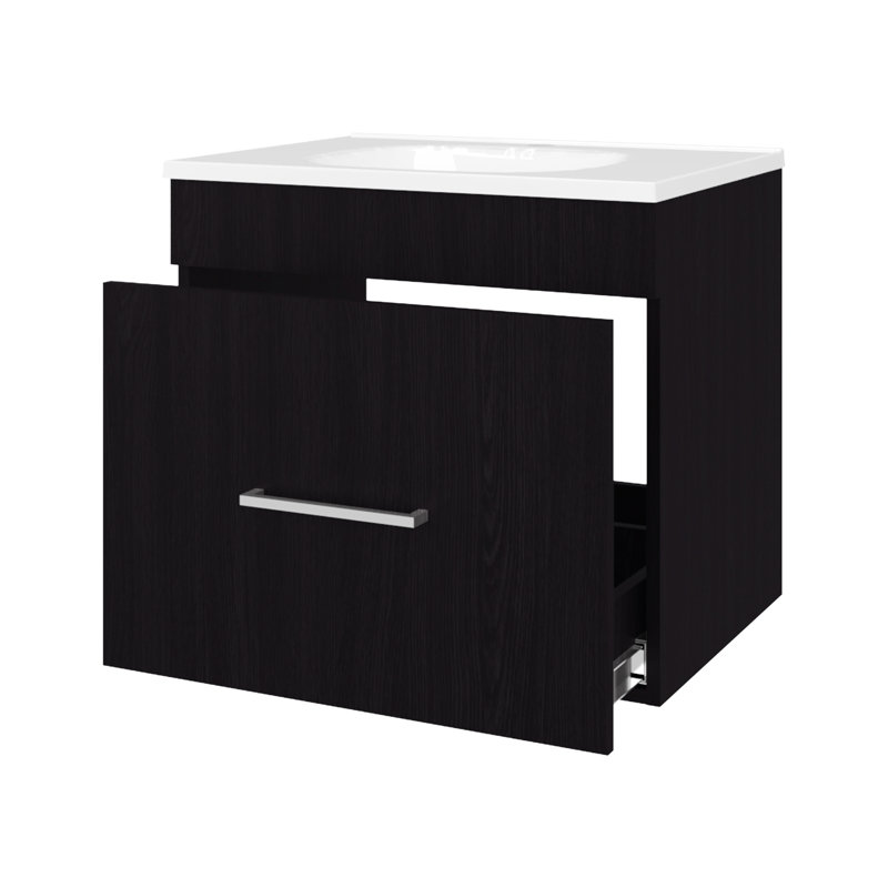 Meuble-lavabo flottant avec lavabo et tiroir simple, hauteur 20,5 po, largeur 23,2 po, profondeur 17,3 po, ajout de valeur à 20,5 po x 23,2 po x 17,3 po, idéal pour la refonte