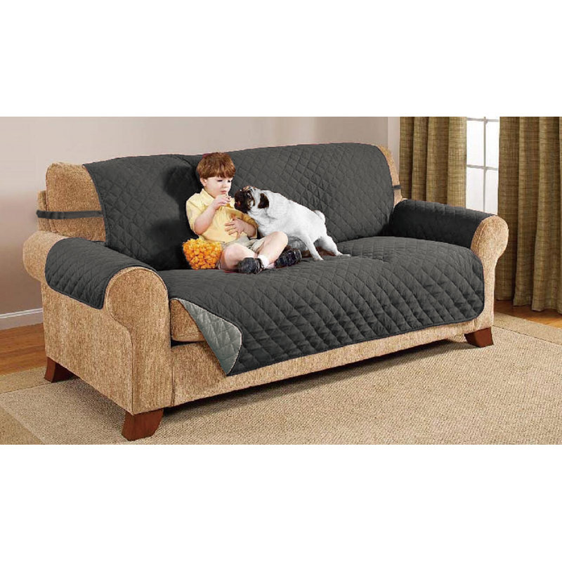 Housse pour canapé à coussins carrés, gris