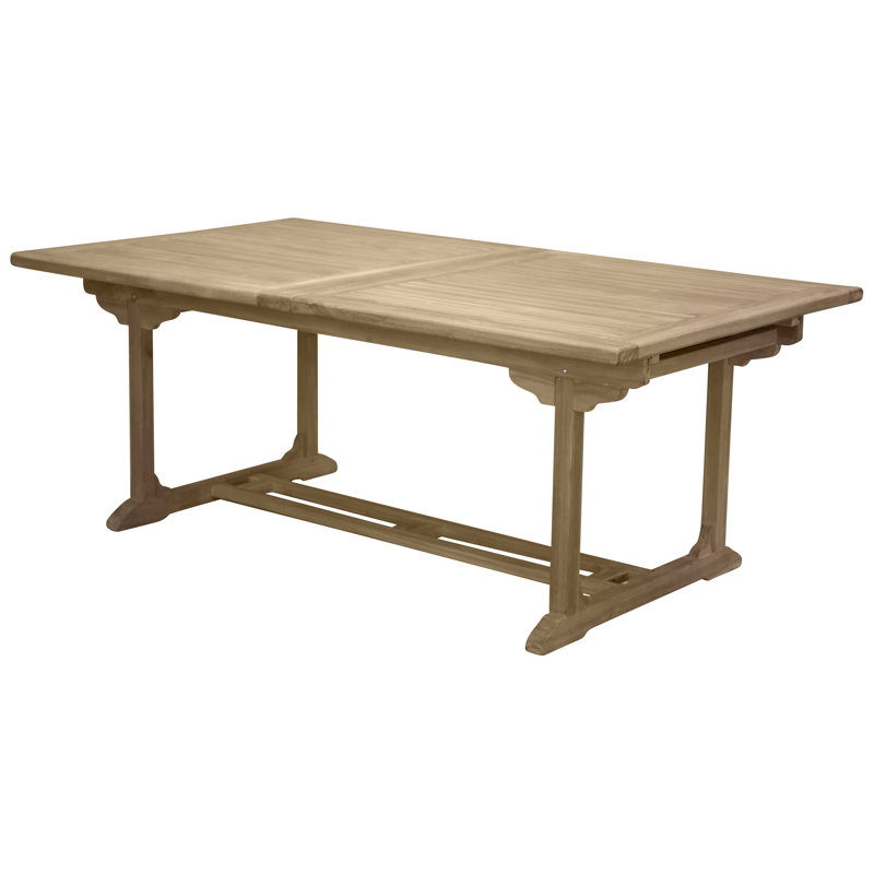 Baek Rectangular Wood Metal Outdoor Dining Table , 195cm cm W 110cm cm D
