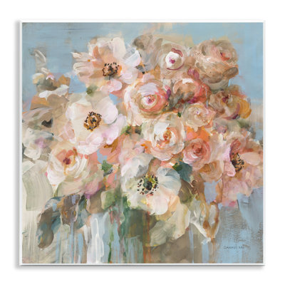 " Blushing Bouquet Pink White Floral " by Danhui Nai Painting Print