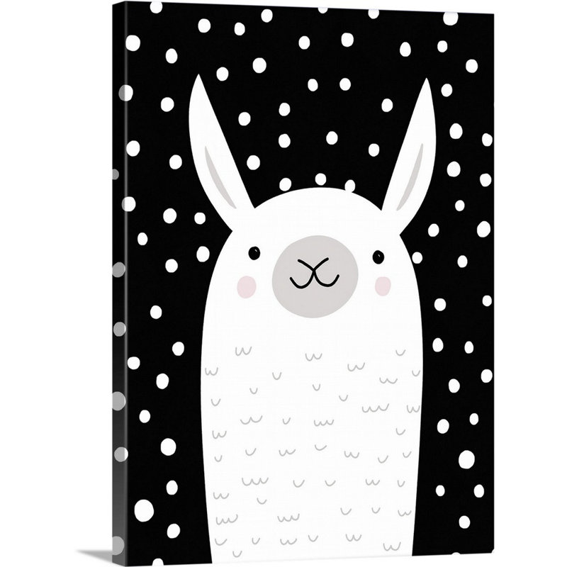 « mixed pattern », art llama Shear, Toile tendue, H 16 po x l 12 po x P 1,25 po