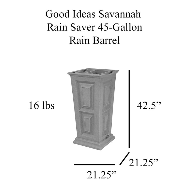 Baril d'eau de pluie 45 gallons Savannah, Granite pâle