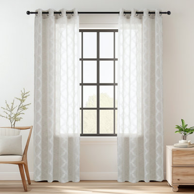 Mkenzi Polyester Semi-Sheer Curtain Pair