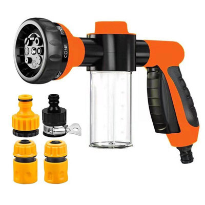 Water Bottle High Pressure Foam SprayGun 8 Way Spray Patterns With 3.5oz 100cc Soap Dispenser Bottle Snow FoamGun For Car Wash Watering PlantsLawn Patio