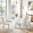 Merena 63'' Trestle Glass Top Dining Table Kitchen Table-725878315