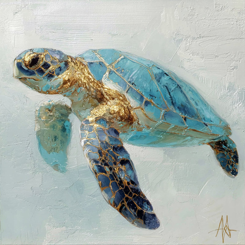 «Aqua Majesty», art mural sur toile tendue, H 20 po x l 20 po
