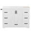 Meuble-lavabo autoportant Farmhouse avec lavabo en céramique et conception multi-rangements-1323736196
