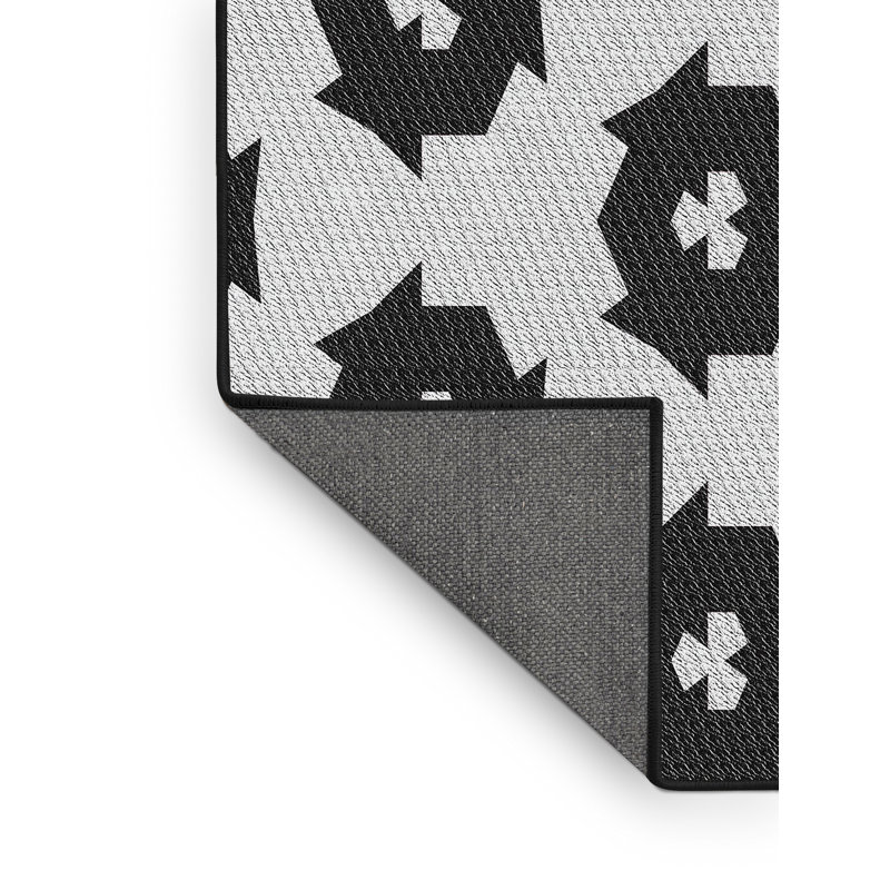 Tapis noir/beige à motifs, Rectangle 3 pi x 5 pi