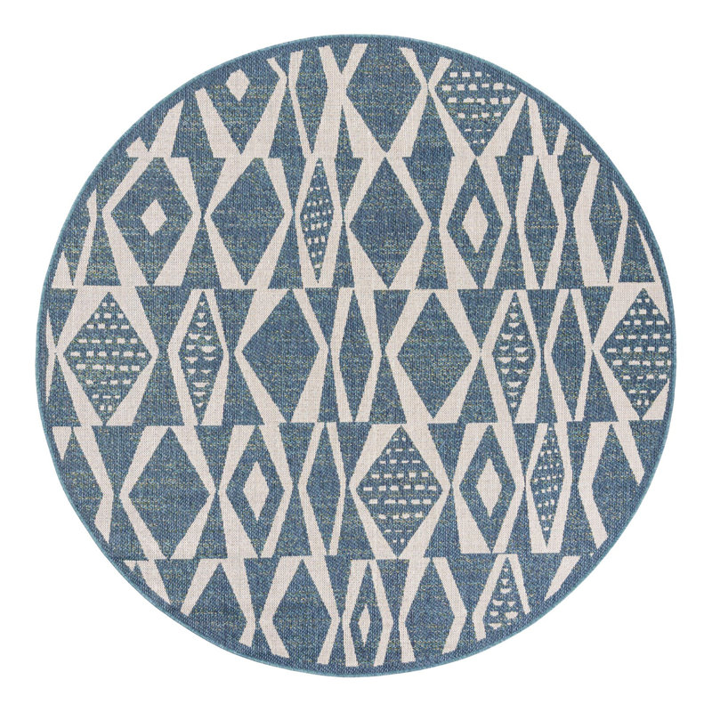 Geometric Indoor / Outdoor Rug, Round 7'10"