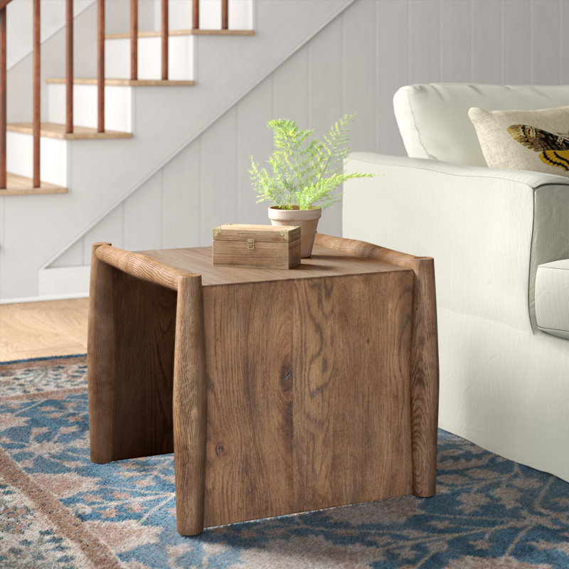Cayenne Solid Wood End Table, Weathered Oak