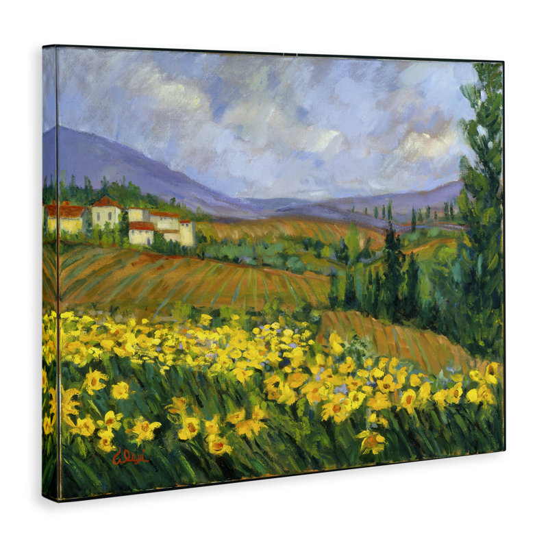 "Daffodil Field" par Farm, art mural sur toile par Alexi Fine, H 16 po x l 20 po