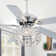 Oaks Aura 52" Reversible Crystal Ceiling Fan Remote 6-Speed DC Motor Ceiling Lighting