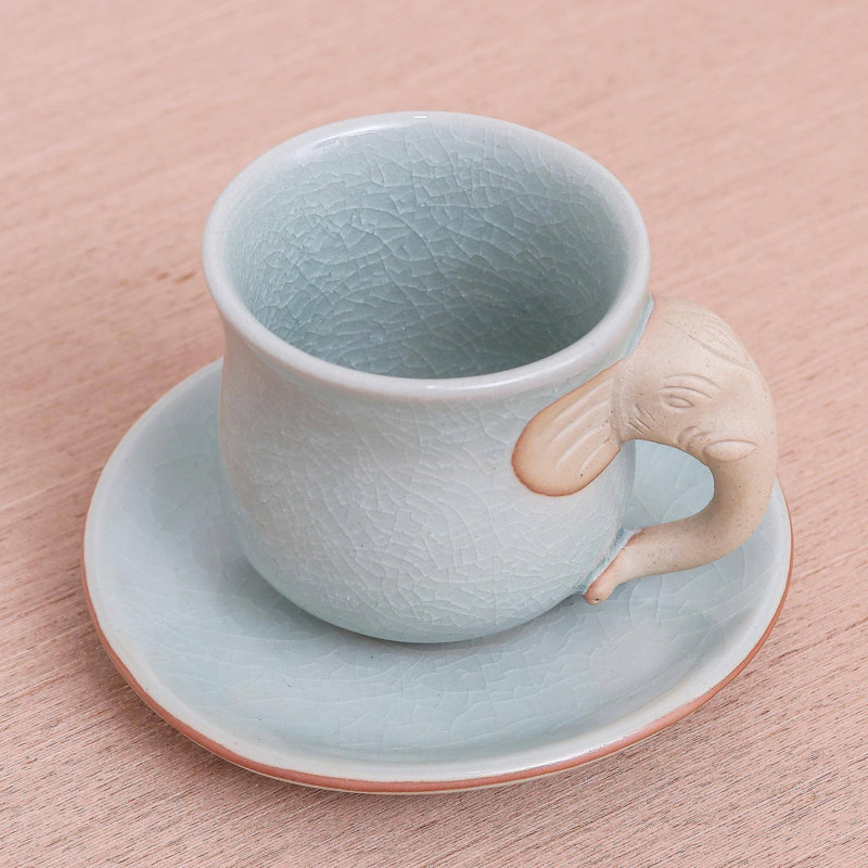 Ceramic Teacup and Saucer