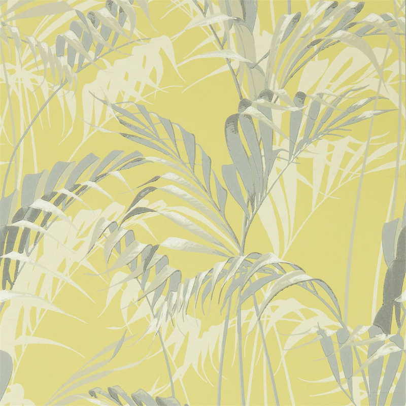 Palm House Wallpaper, Chartreuse/Gray