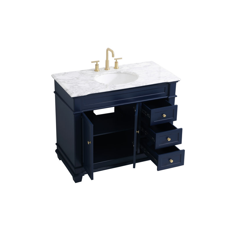 Ensemble de meuble-lavabo simple 42 po Lydie, Bleu